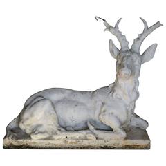 Cast Stone Sitting Stag Garden Statue 12