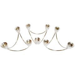 Set of Three Weighted Sterling Candle Holders by Duchin Creation, circa 1940s