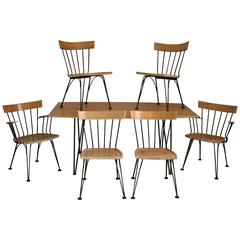 Mid-Century Modern MCM Table and Six Chair Set by Lyman Woodard