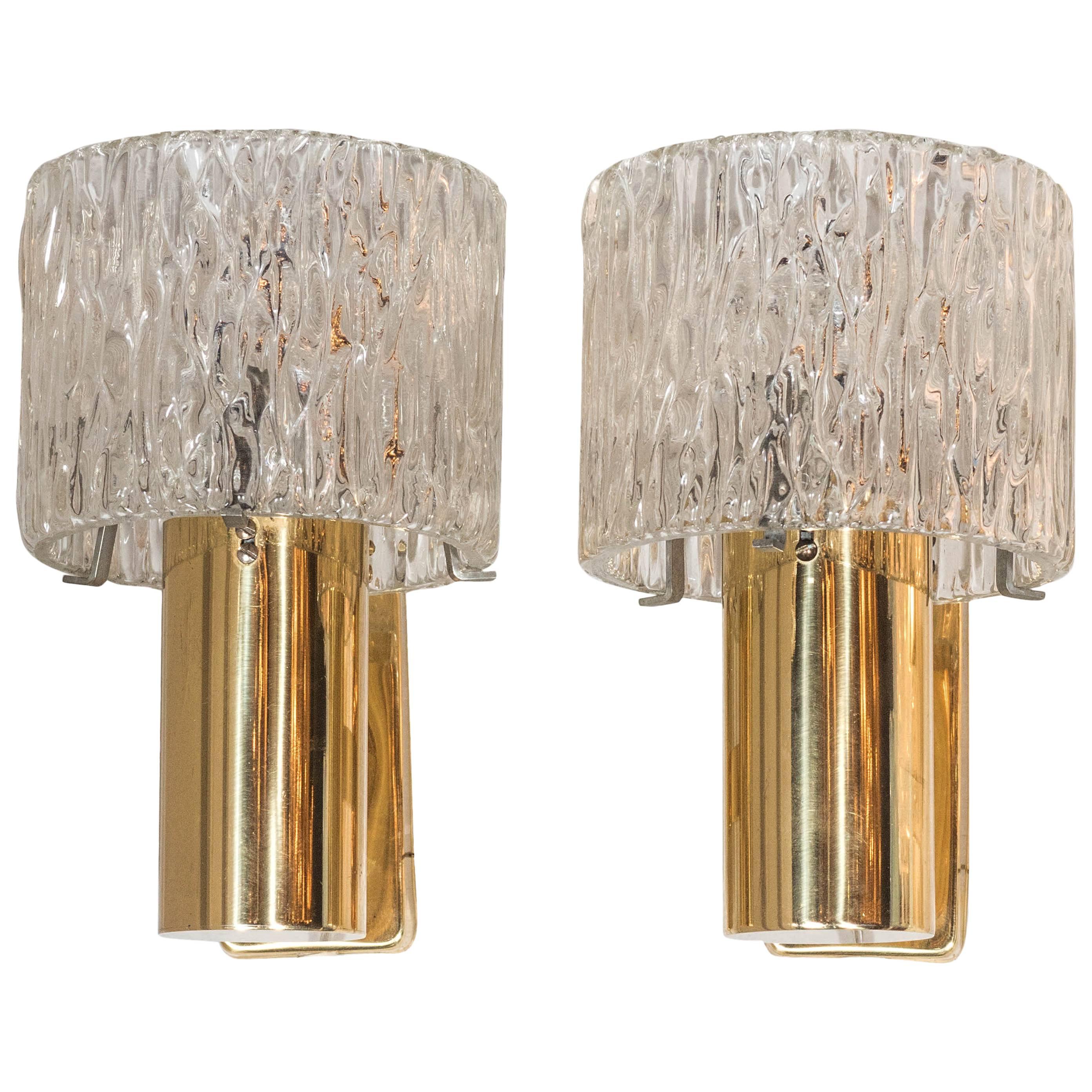 Ultra-Chic Pair of Sconces by Carl Fagerlund for Orrefors