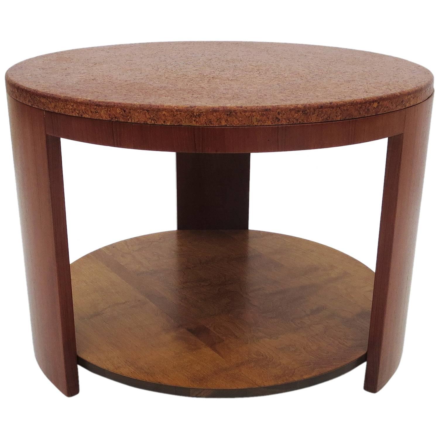 Cork Topped Occasional Table in the Manner of Paul Frankl For Sale