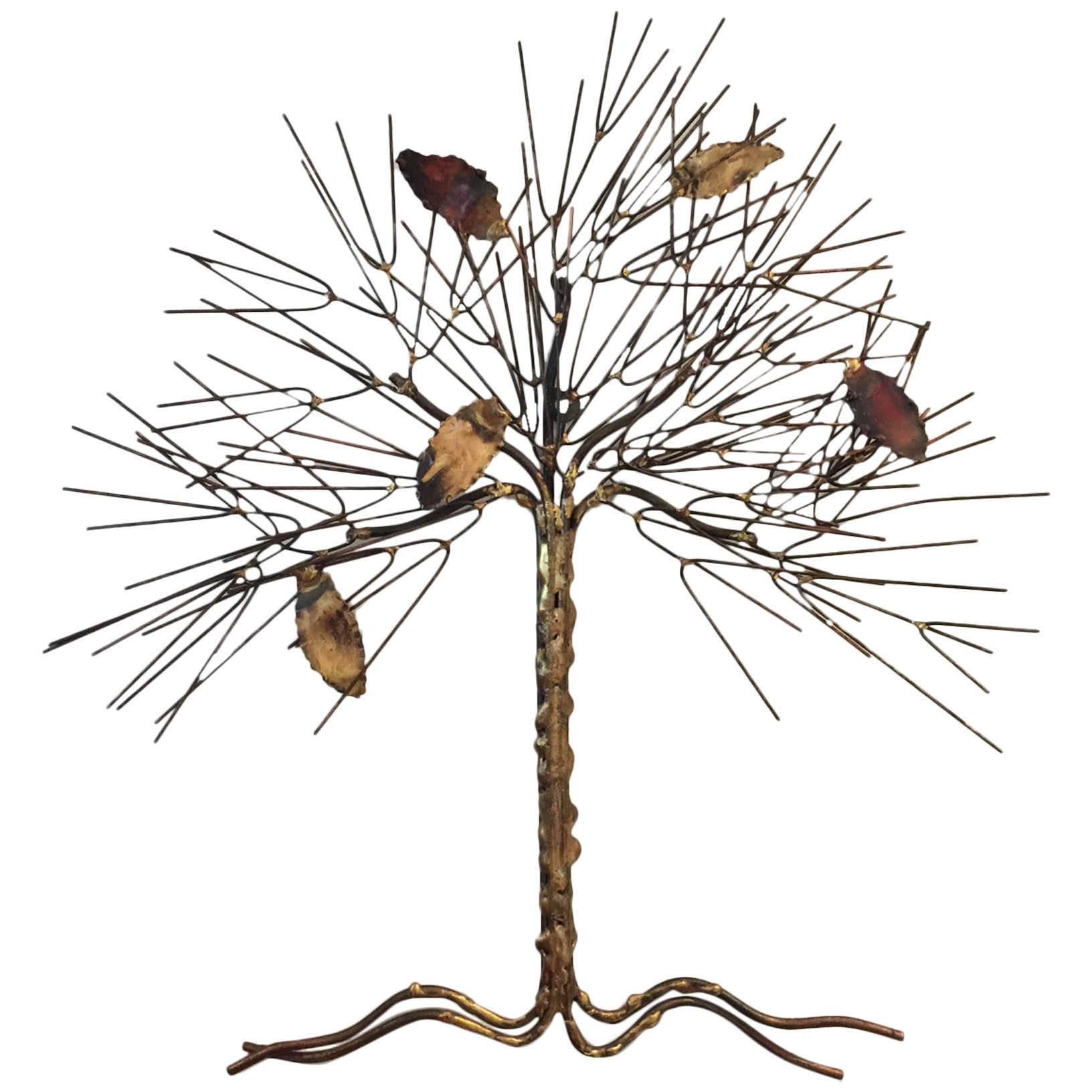 Brass Winter Tree in the Style of Curtis Jere For Sale