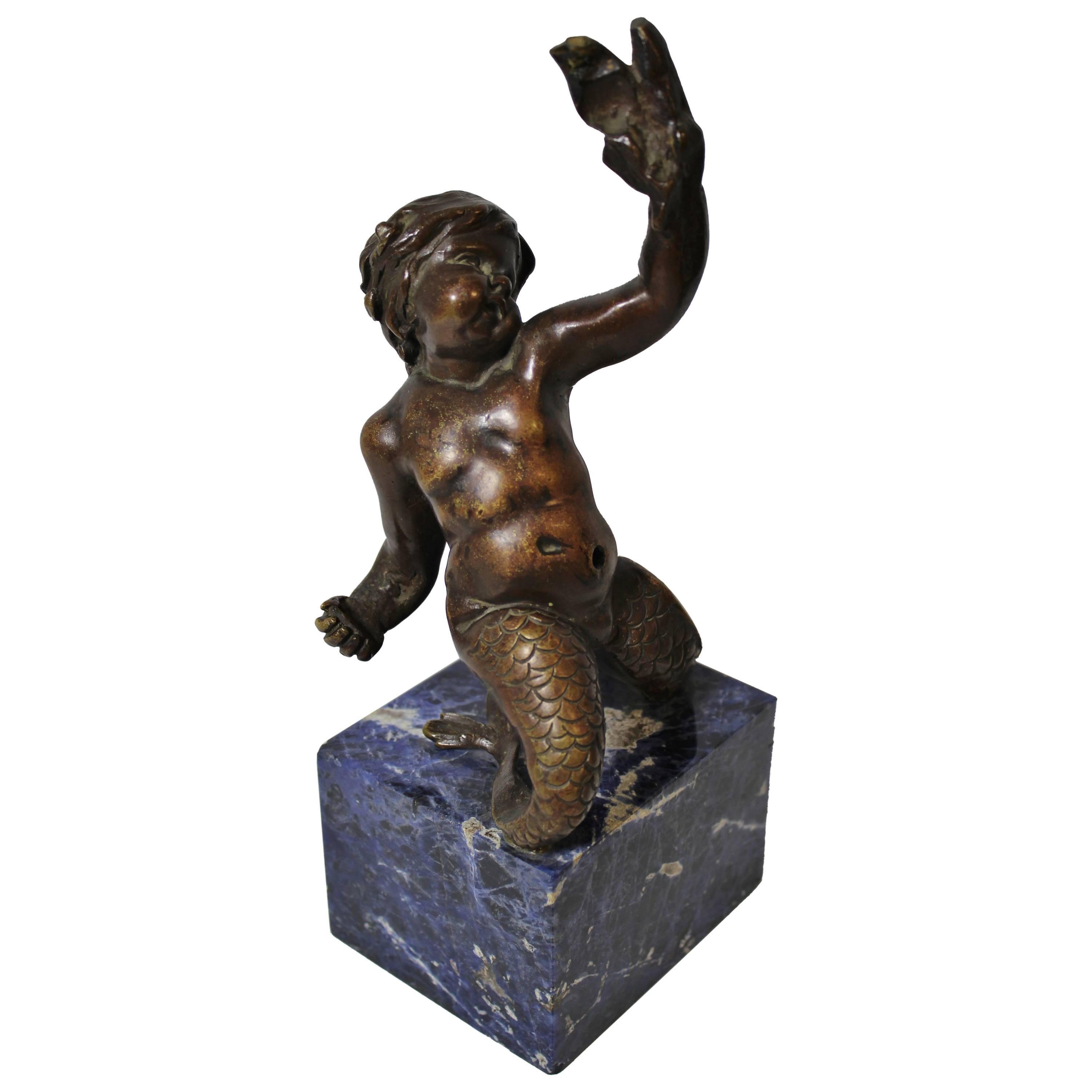 Italian Bronze 'Puti Di Mare' Merman Sculpture For Sale