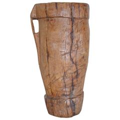 French Primitive Carved Walnut Water Pitcher, 18th Century or Earlier