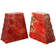 Antique Art Deco Pompeii Red Bookends