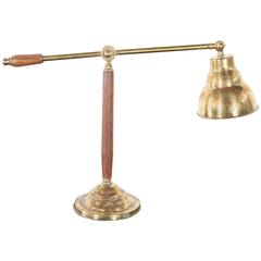 Teak and Brass Task Lamp