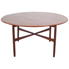 Midcentury Round Dining Table with Detailed "X" Support Bars 9