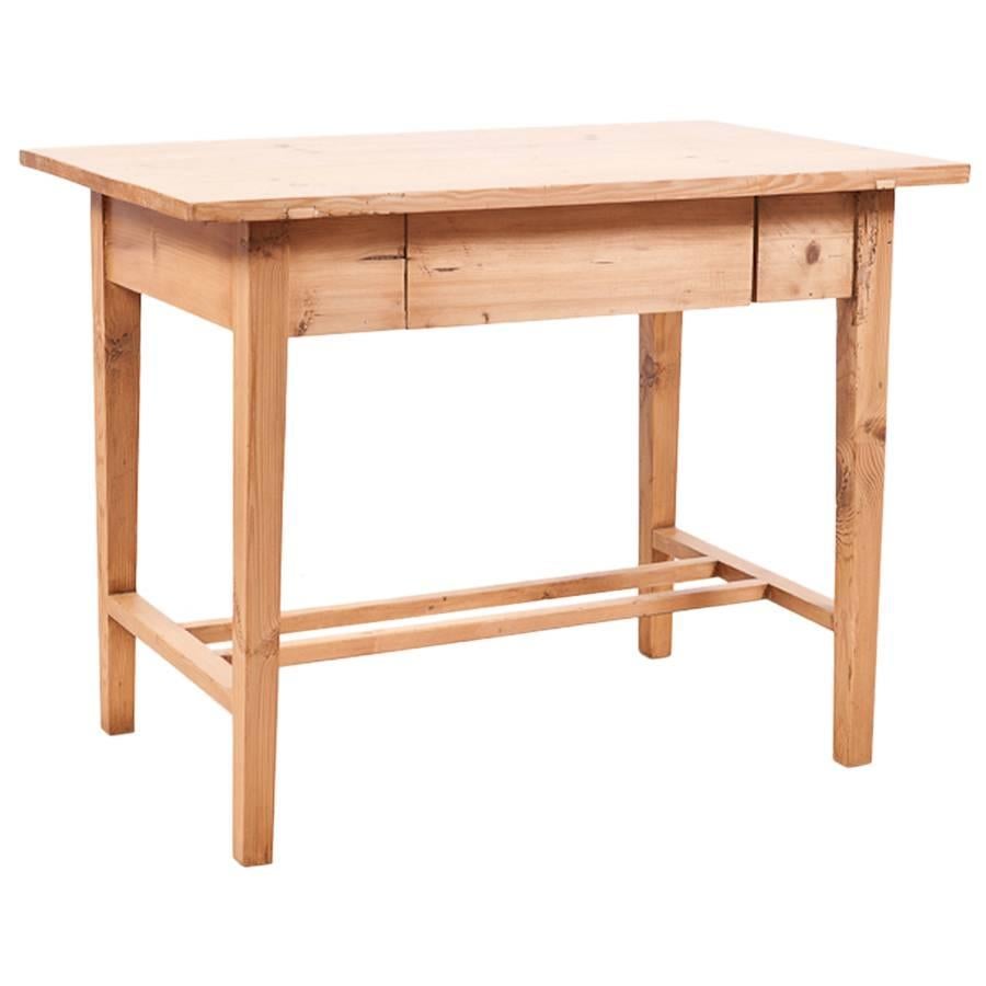 Small Jugendstil Pine Table with Drawer, circa 1900