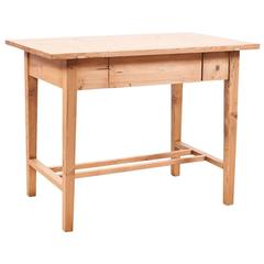 Small Jugendstil Pine Table with Drawer, circa 1900