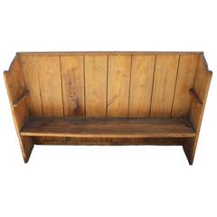 Early 19th Century Handmade Rustic Settle from the Mid West