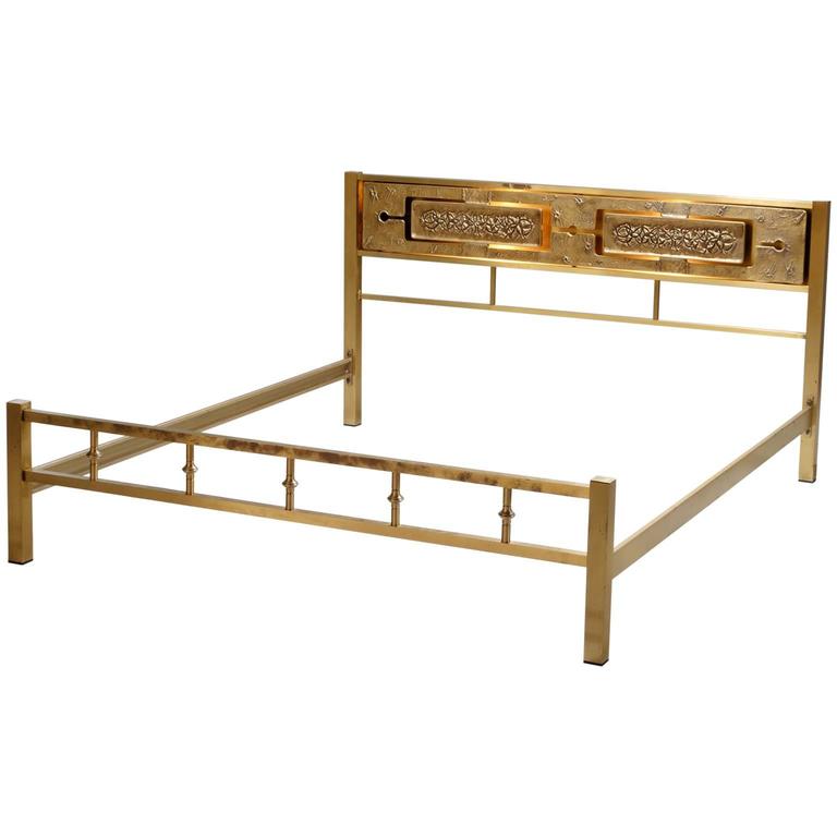 Illuminated Solid Brass KingSize Bed For Sale at 1stdibs