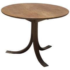 Circular 3-Legged Occasional Table in Massive Figured Oak by Frits Henningsen