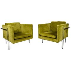 Rare Pair of Milo Baughman Lounge Chairs
