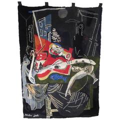 Vintage Salvador Dali Woven Tapestry "Nature Morte Au Clair de Lune" #24/50, circa 1980