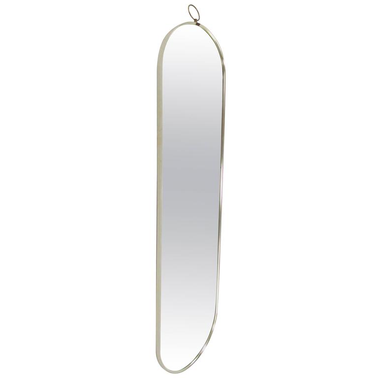 Italian Modernist Full Length Oval Wall Mirror, circa 1960s at 1stDibs