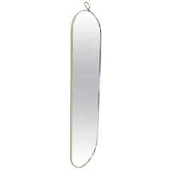 Italian Modernist Full Length Oval Wall Mirror, circa 1960s