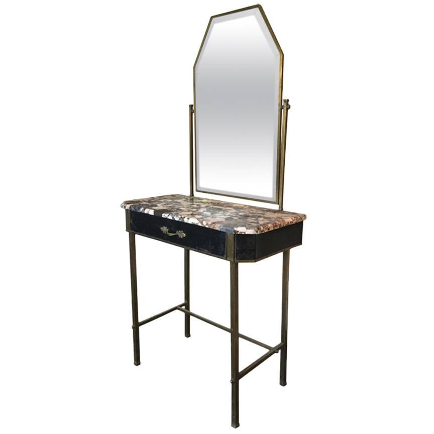 1800s Metal and Marble Dressing Table