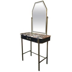 Antique 1800s Metal and Marble Dressing Table
