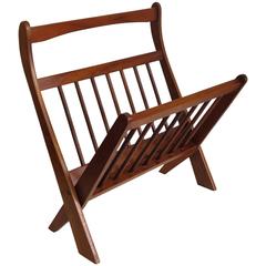 Danish Modern Teak Folding Magazine Rack Danish Modern Teak Folding Magazine Rack