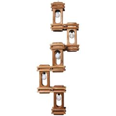 Majestic California Design Organic Wooden Handmade Hanging Lamp, 1970