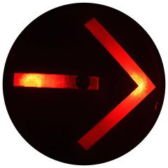 Traffic Signal Light Turn Arrow as Wall Sconce in Yellow, Red or Blue Glass