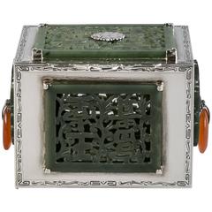 Sterling Silver and Jade Box, Farmer, circa 1920 2