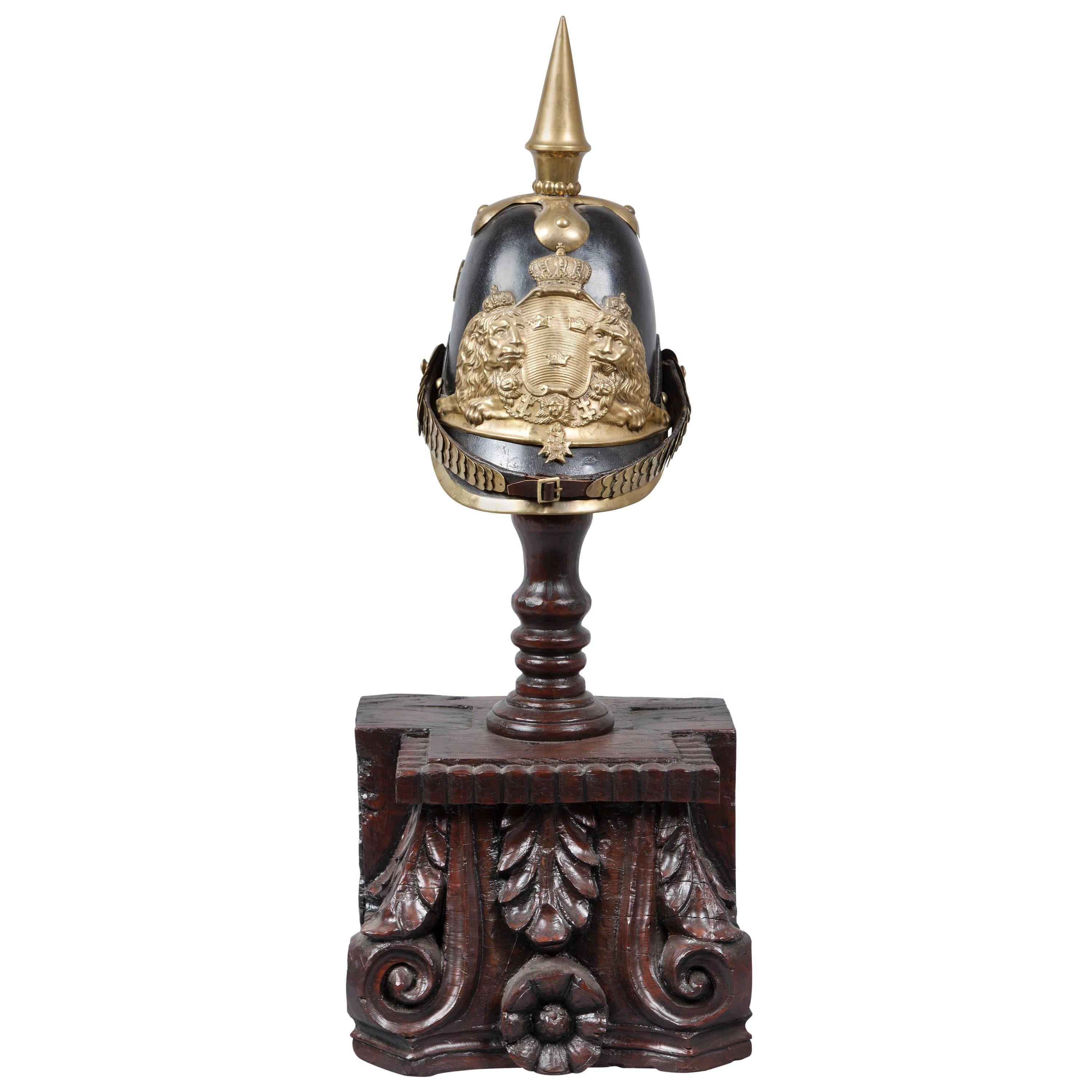 19th Century Swedish Officer
s Pickelhaube Helmet