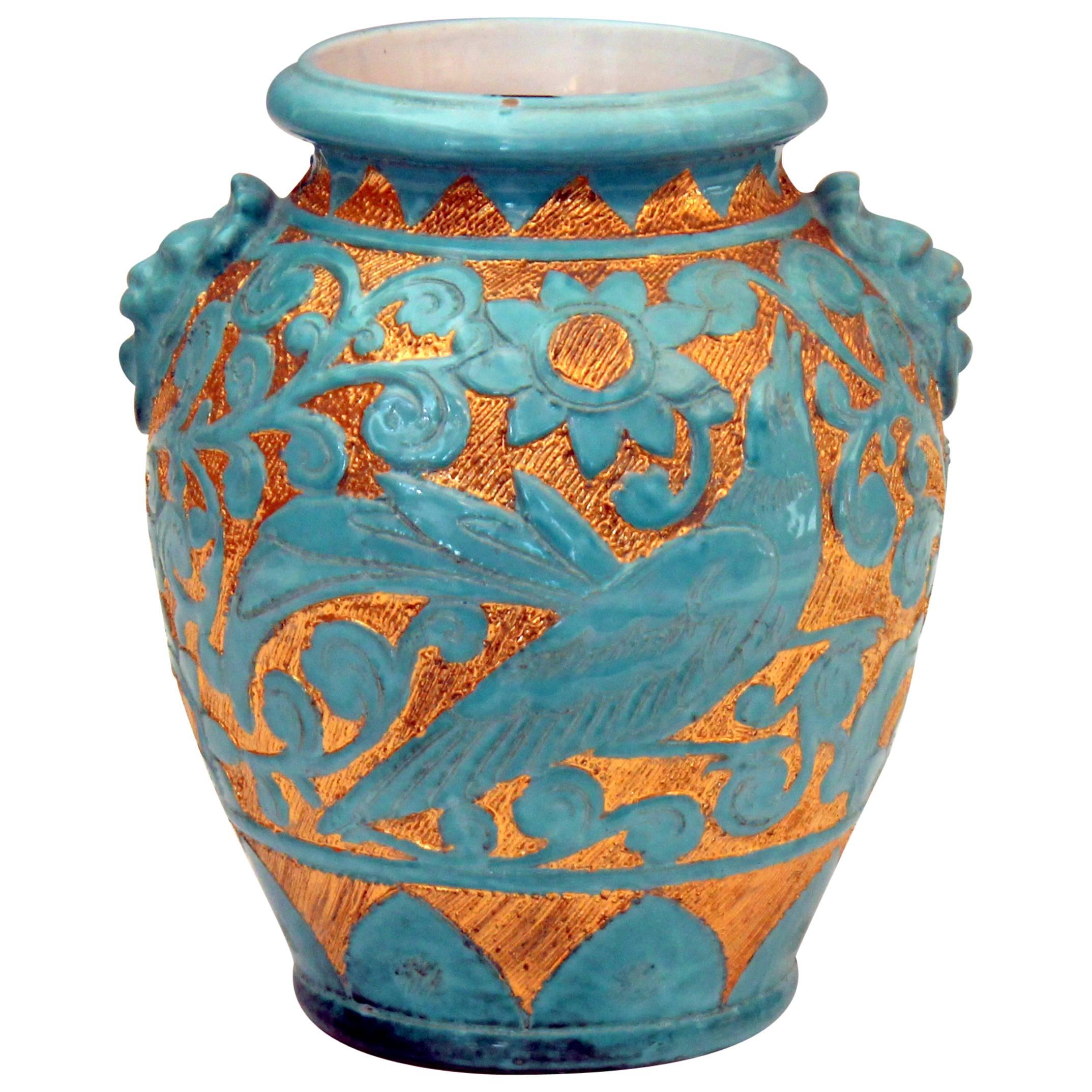 Fratelli Fanciullacci Italian Art Pottery 1950s Hollywood Regency Vase