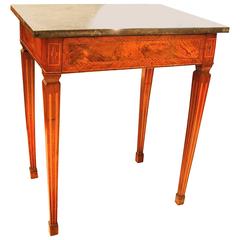 Italian Neoclassical Inlaid Marble Top Table