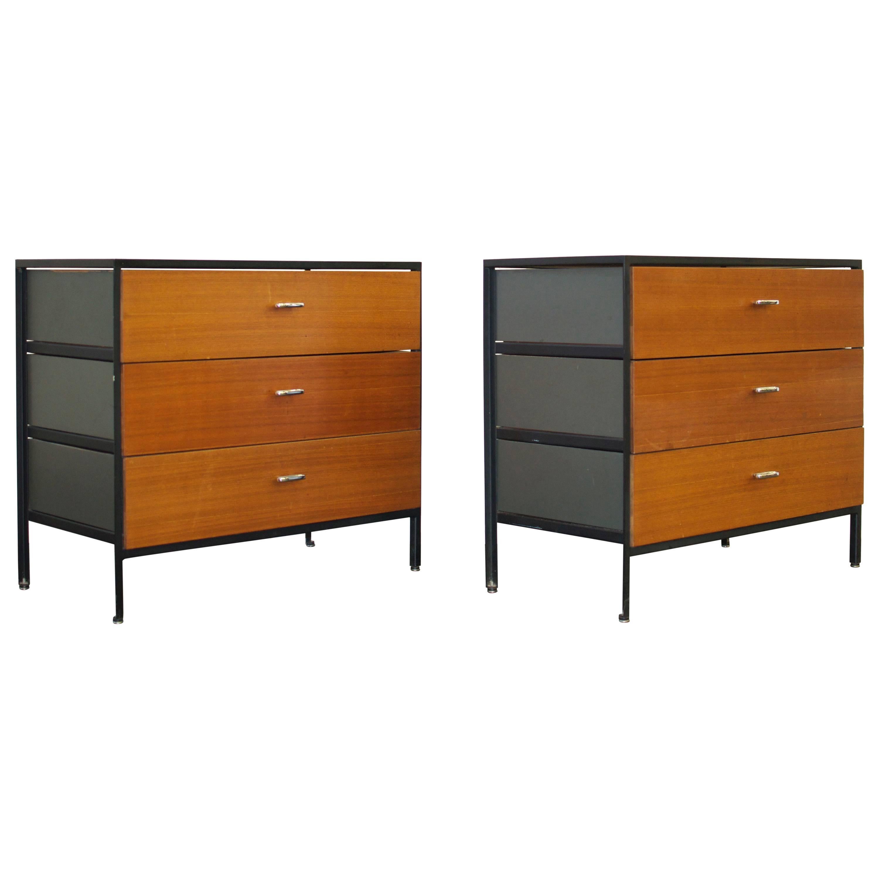 Pair of George Nelson Steel Frame Dressers For Sale