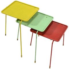 Mathieu Matégot Set of Three Soumba Nesting Table 4