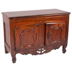 French Provincial Louis XV Fruitwood Buffet with Carved and Pierced Skirt