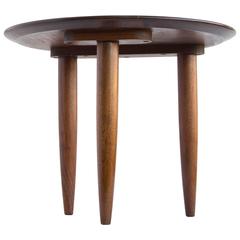 American Made Solid Walnut Round Side Table by Prelude