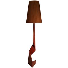 Rare Danish Modern "ZIG-ZAG" Sculptural Teak Floor Lamp