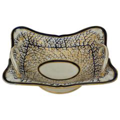 Derby Blue and Gold Porcelain Basket 8