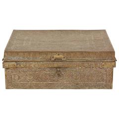 Large Antique 19th C. Anglo Indian Metal Writing Box