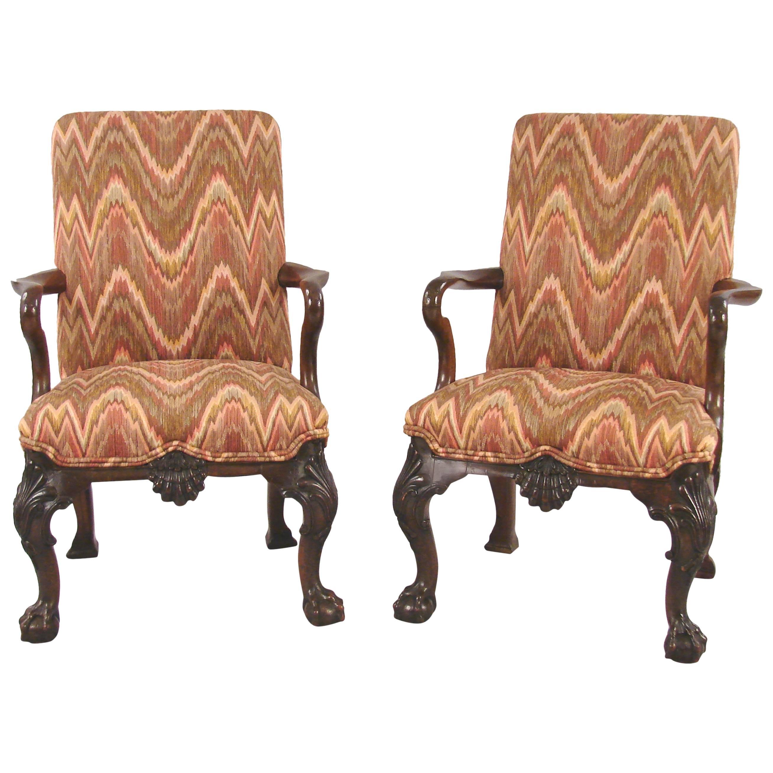 Fine Pair of George II Style Mahogany Child's Chairs