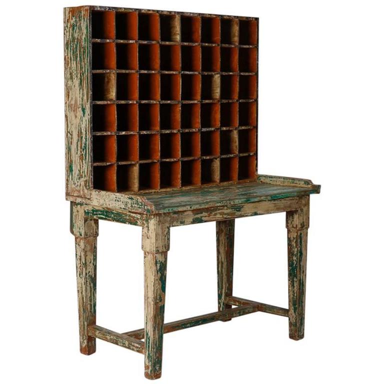 Primitive Painted Post Office Desk at 1stDibs