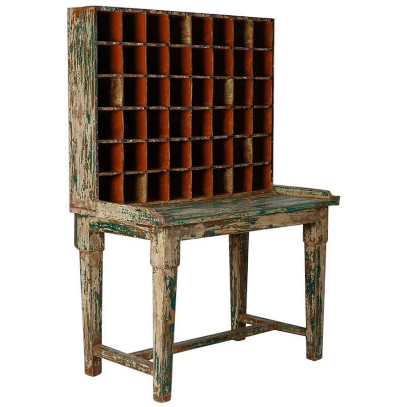 Primitive Painted Post Office Desk