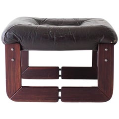 Percival Lafer Rosewood and Leather Ottoman