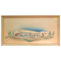 Walter Dorwin Teague Architectural Rendering