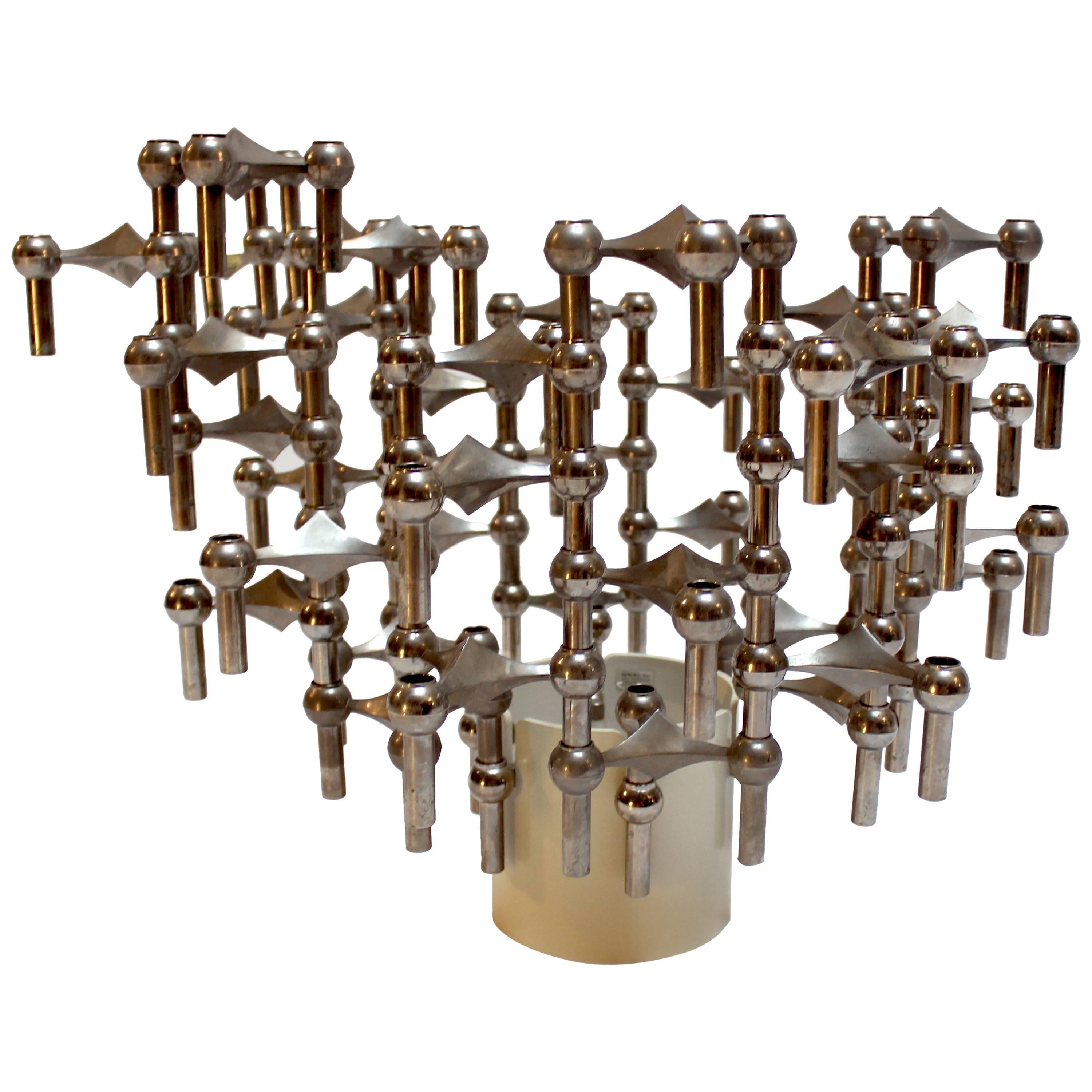 1960s 40-Piece Stackable Candlestick Sculpture by Fritz Nagel and Caeser Stoffi