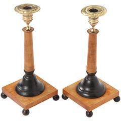 Antique Pair of Swedish Candlesticks