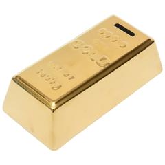 Pop Art Gold-Plated over Ceramic "Gold Bar" Bank