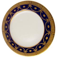 12 Spode Cobalt and Gilt Porcelain Dinner Plates