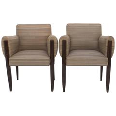 Pair of Emile-Jacques Ruhlmann Style Armchairs