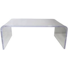 Vintage Thick Lucite Waterfall Coffee Table