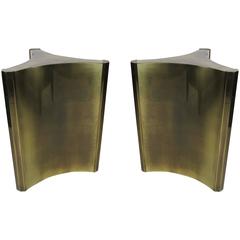 Pair of Brass Tripartite Table Bases by Mastercraft