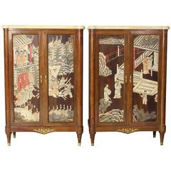 Pair of Louis XV Style Coromandel and Ormolu Cabinets