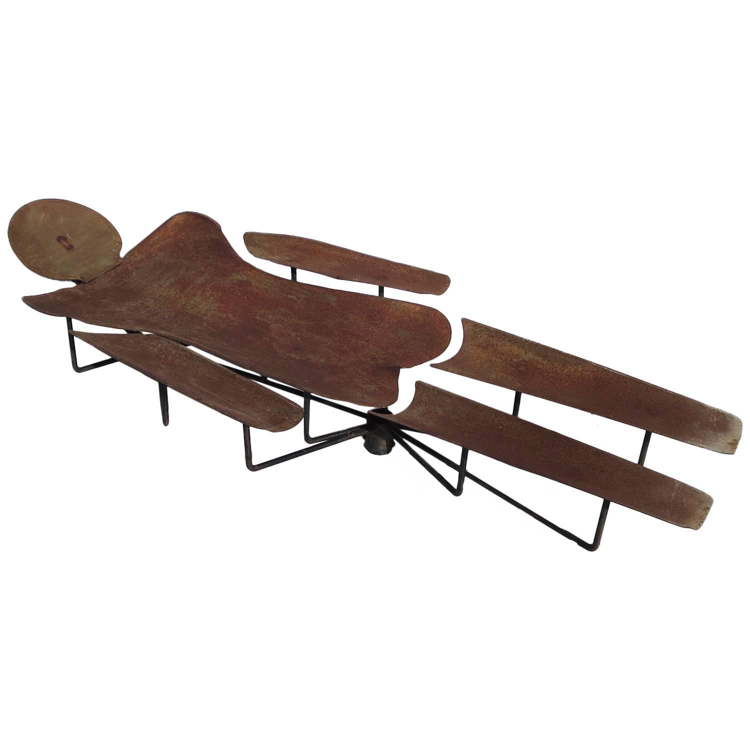Man of steel" sculptural chaise lounge for sale at 1stdibs